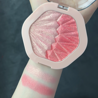 Multicolor Makeup Blush, 2-color Blush Palette, Face Cheek Blush Makeup Sparkle Highlight, 2 in 1 Eye Shadow Contouring