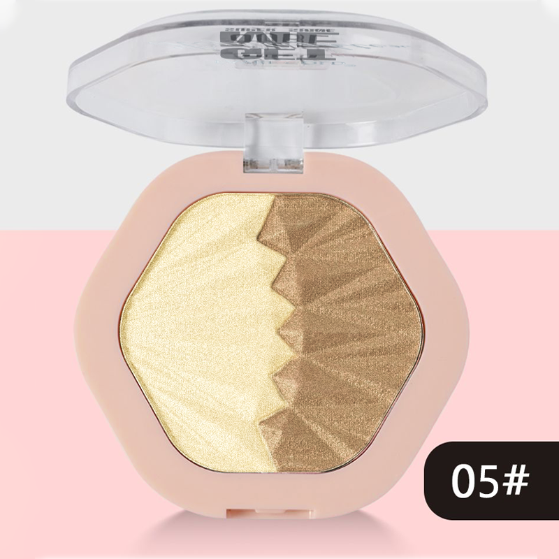 Multicolor Makeup Blush, 2-color Blush Palette, Face Cheek Blush Makeup Sparkle Highlight, 2 in 1 Eye Shadow Contouring