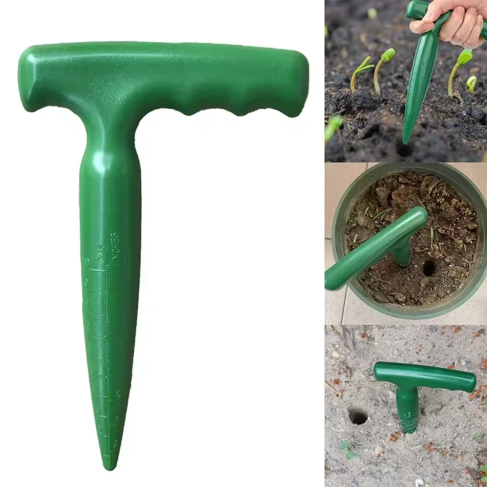 Clear Scale Planting Tools Handheld Garden Hole Puncher With Seed Dispenser Lightweight Digging Too 1
