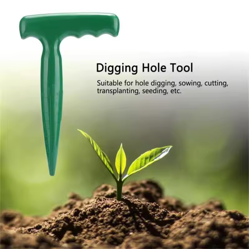 Clear Scale Planting Tools Handheld Garden Hole Puncher With Seed Dispenser Lightweight Digging Too 3