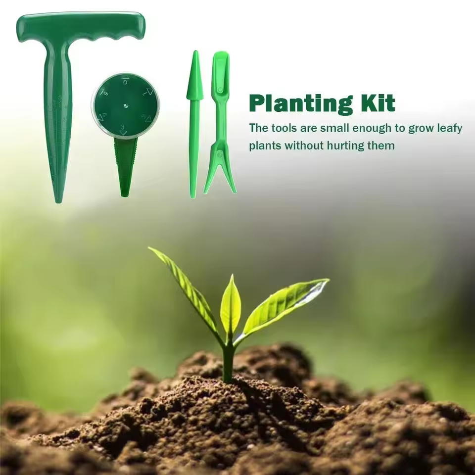 Clear Scale Planting Tools Handheld Garden Hole Puncher With Seed Dispenser Lightweight Digging Too 4