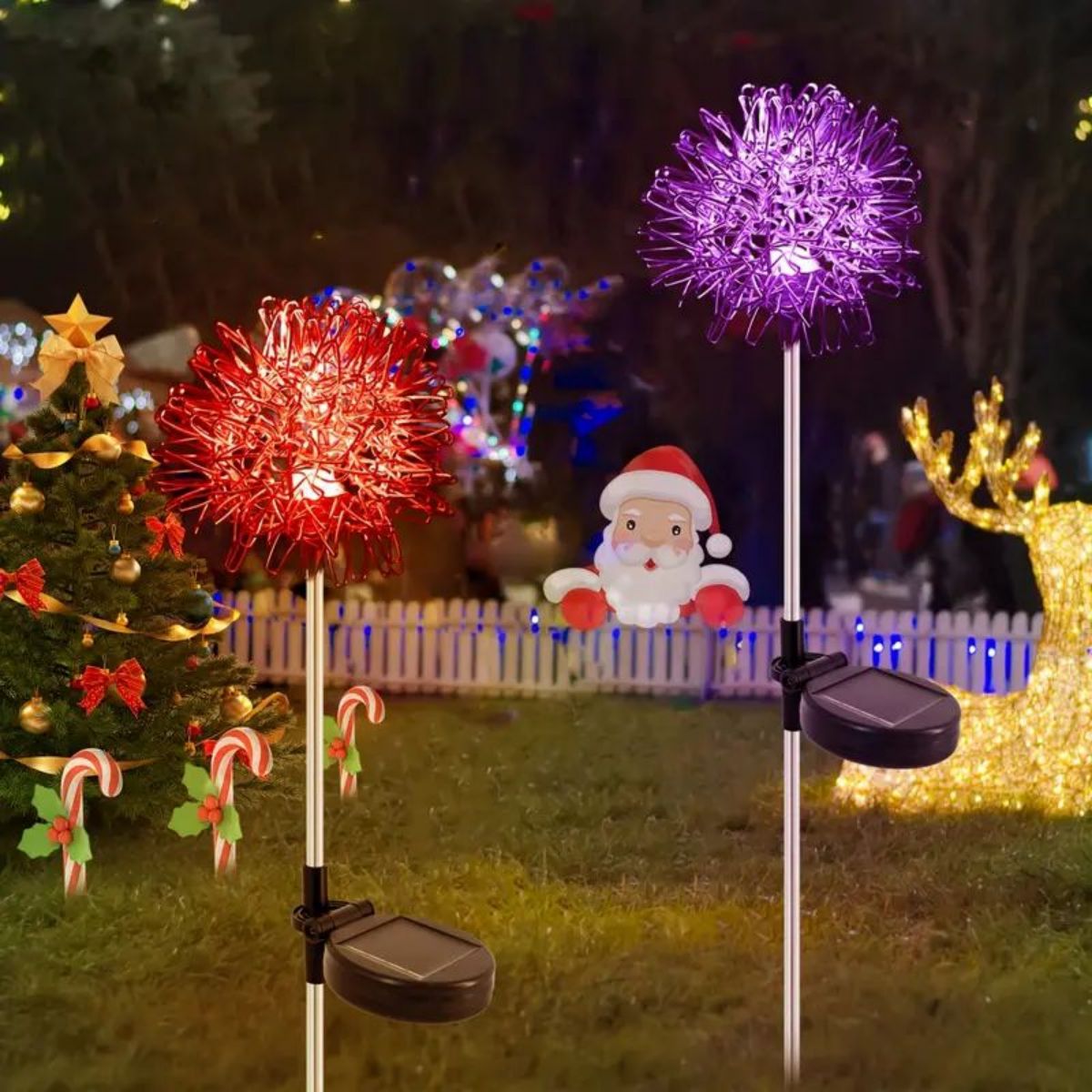 Waterproof Outdoor LED Landscape Lamp, Solar Dandelion Aluminum Wire Ball Garden Light, Decorative Garden Lighting