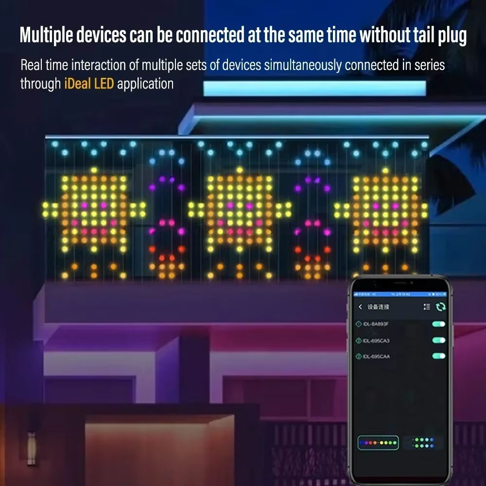 VividGlow Smart Curtain Lights  Music Sync RGB DIY Pattern LED Ambiance 5