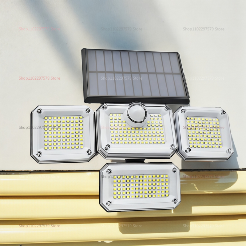 LED Solar Lights Outdoor Motion Sensor IP65 Waterproof Adjustable Head Wall Lamp for Garden, Yard, Patio & Security