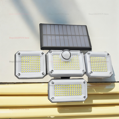 LED Solar Lights Outdoor Motion Sensor IP65 Waterproof Adjustable Head Wall Lamp for Garden, Yard, Patio & Security