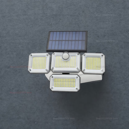 LED Solar Lights Outdoor Motion Sensor IP65 Waterproof Adjustable Head Wall Lamp for Garden, Yard, Patio & Security