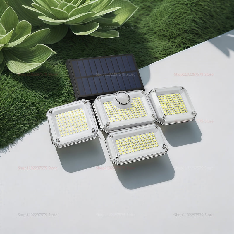 LED Solar Lights Outdoor Motion Sensor IP65 Waterproof Adjustable Head Wall Lamp for Garden, Yard, Patio & Security