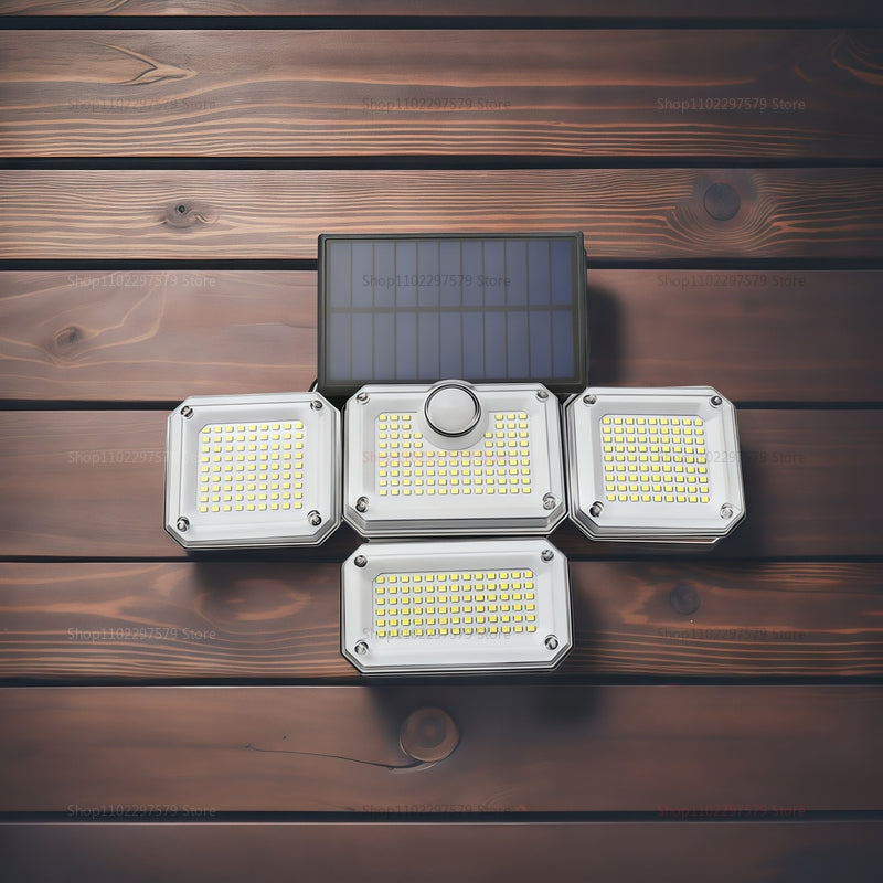 LED Solar Lights Outdoor Motion Sensor IP65 Waterproof Adjustable Head Wall Lamp for Garden, Yard, Patio & Security