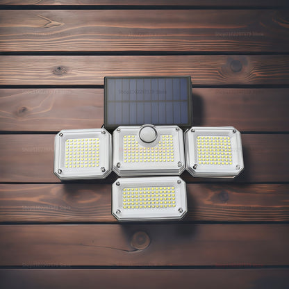 LED Solar Lights Outdoor Motion Sensor IP65 Waterproof Adjustable Head Wall Lamp for Garden, Yard, Patio & Security