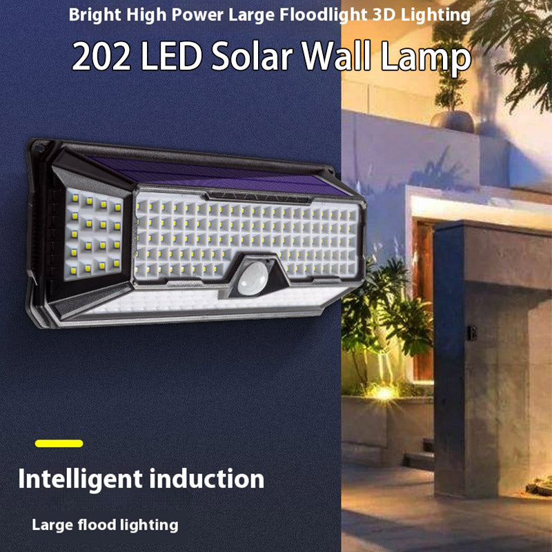 Solar Wall Light Human Sensor Lamp, Waterproof Garden Decoration Lighting, Solar Powered Outdoor Light 3 Modes