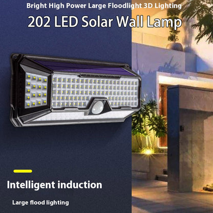 Solar Wall Light Human Sensor Lamp, Waterproof Garden Decoration Lighting, Solar Powered Outdoor Light 3 Modes