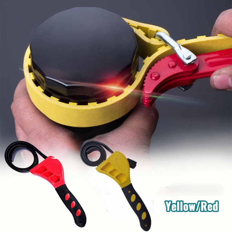 Belt Wrench & Oil Filter Puller, Adjustable Strap Spanner, Chain Wrench, Strap Opener & Disassembly Tool for Mechanics
