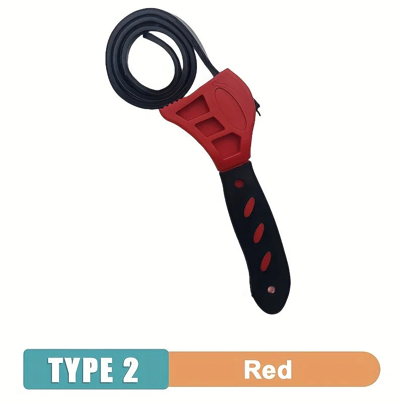 Belt Wrench & Oil Filter Puller, Adjustable Strap Spanner, Chain Wrench, Strap Opener & Disassembly Tool for Mechanics