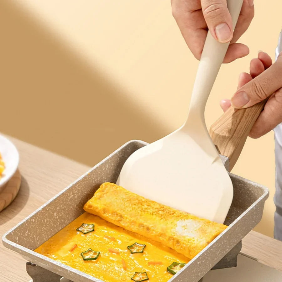 Premium Silicone Heat-Resistant Spatula, Food-Grade Non-Stick Kitchen Tool for Frying Pan, Sushi, Steak, Fish & Pancakes