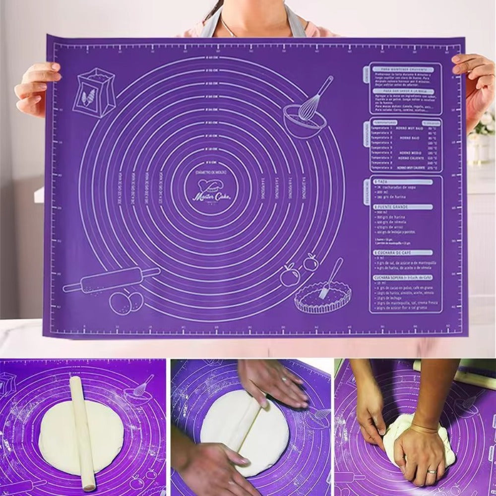 Non-Slip Silicone Baking Mat, Large Non-Stick Pastry Mat for Fondant, Pie Dough, Cookies & Pizza