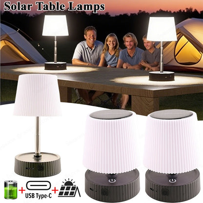 Folding Mini Solar Table Lamp for Outdoor Home Lighting, Rechargeable Balcony Lamp, Patio and Desktop Night Light