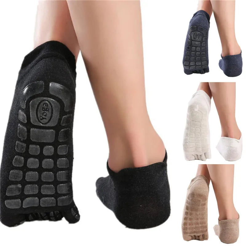 Mens Winter Thick Five Fingers Socks Warm Non Slip Fitness Toe Socks for Low Calf Indoor Comfort Slipper Male Floor Wear