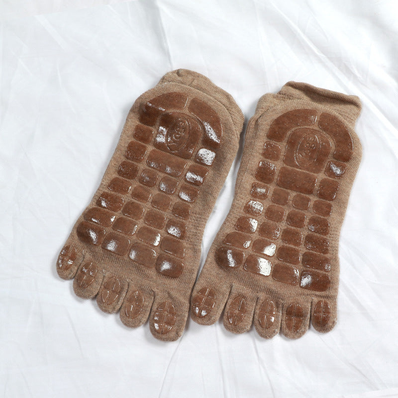 Mens Winter Thick Five Fingers Socks Warm Non Slip Fitness Toe Socks for Low Calf Indoor Comfort Slipper Male Floor Wear