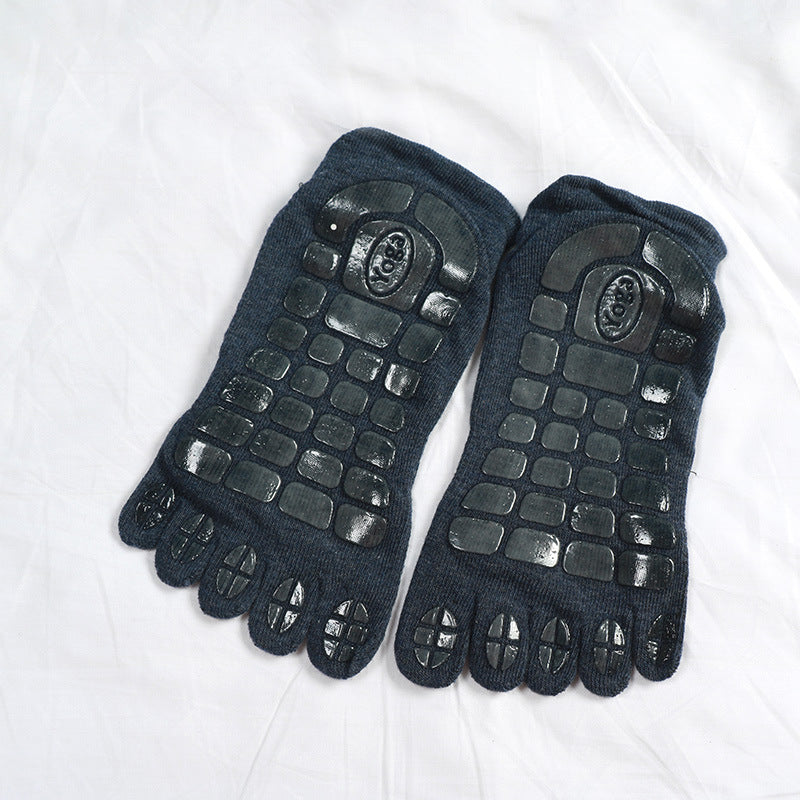 Mens Winter Thick Five Fingers Socks Warm Non Slip Fitness Toe Socks for Low Calf Indoor Comfort Slipper Male Floor Wear