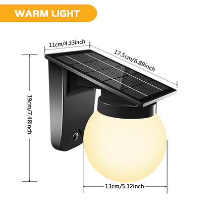 Outdoor Solar Wall Lights, IP65 Waterproof Bulb Light, Adjustable Brightness for Garden Yard Pathway Gate