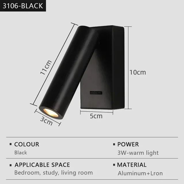 Indoor LED Wall Light With Switch For Bedroom Or Hotel Guest Room Reading 10