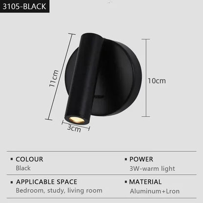 Indoor LED Wall Light With Switch For Bedroom Or Hotel Guest Room Reading 6