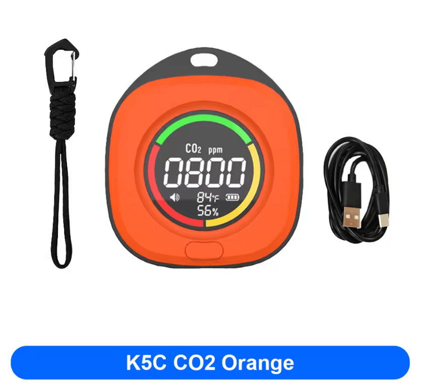 SafeAir 4in1 CO And CO2 Portable Detector Travel Alarm 4