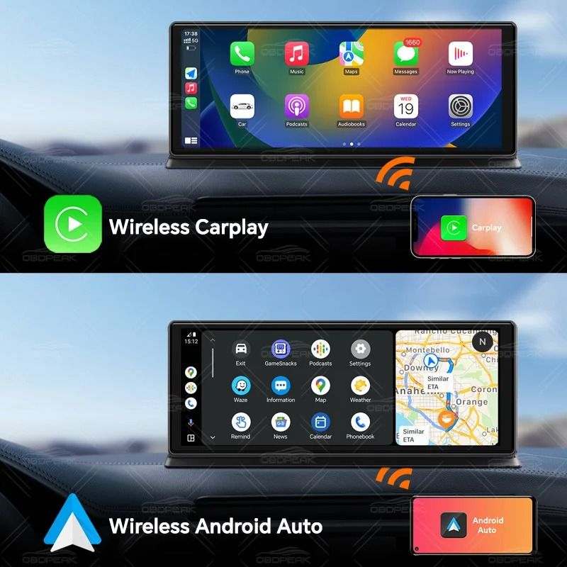 K8 Pro Touchscreen Car Dash Cam 5K With CarPlay Android Auto GPS And WiFi 1