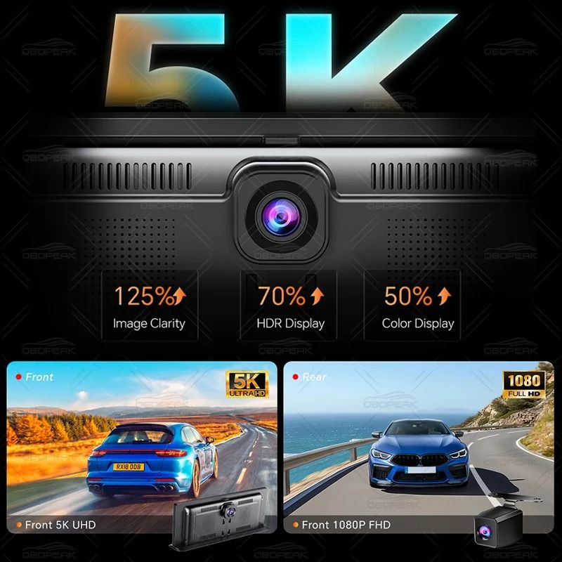 K8 Pro Touchscreen Car Dash Cam 5K With CarPlay Android Auto GPS And WiFi 2