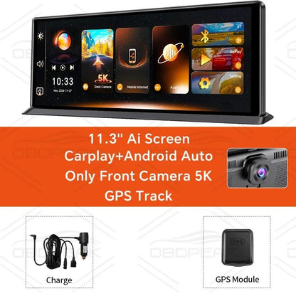 K8 Pro Touchscreen Car Dash Cam 5K With CarPlay Android Auto GPS And WiFi 7