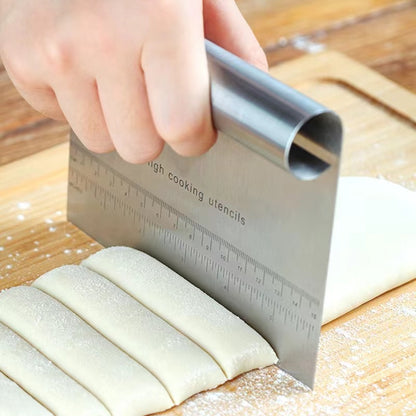 Premium Stainless Steel Dough Cutter & Scraper, Multi-Function Kitchen Tool for Dough, Pizza, Vegetables, and Pastries