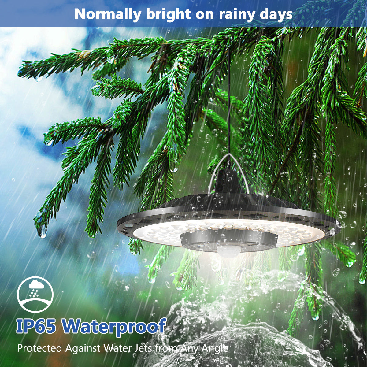 Dimmable Outdoor Solar Pendant Lights Adjustable Color Brightness, Remote Solar Lamp with IP65 Waterproof Design