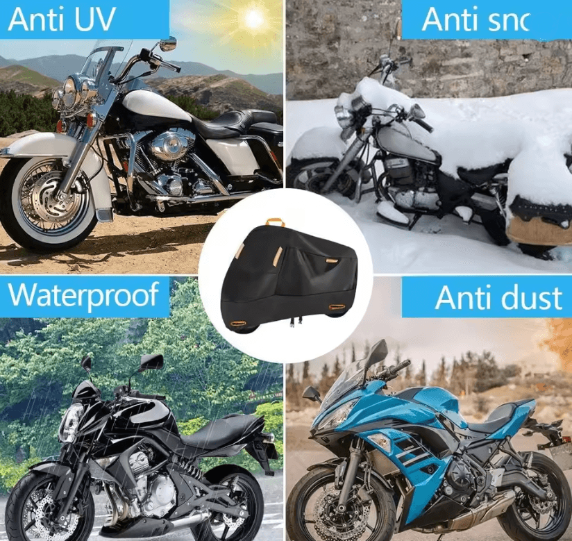 AllWeather 210D Universal Motorcycle Cover Waterproof UV Protection 1