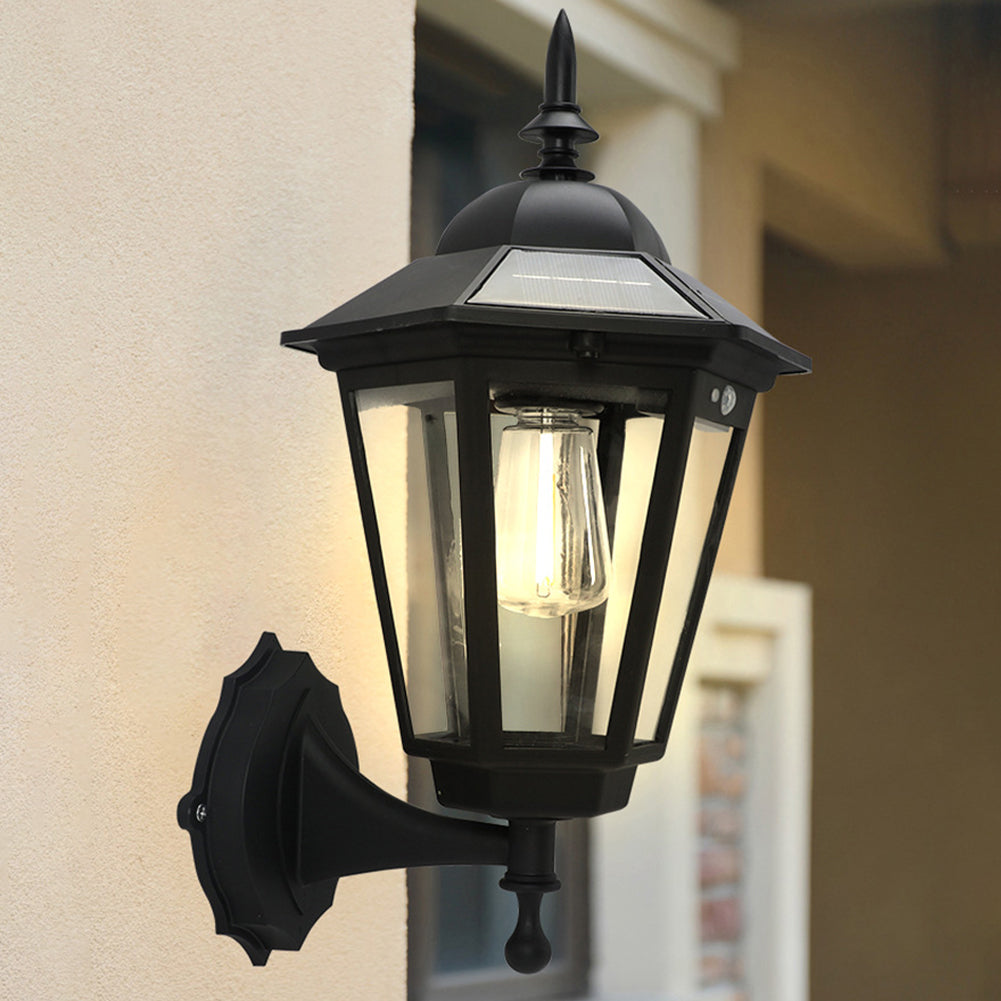 Outdoor Solar Flame Hanging Lantern Lights, IP65 Wall Mounted Lights, 3 Mode Solar Lamp for Patio Fence Garden Decor