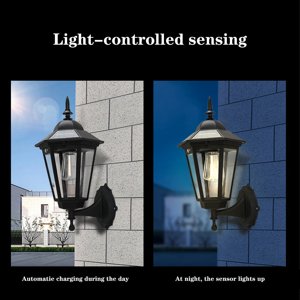 Outdoor Solar Flame Hanging Lantern Lights, IP65 Wall Mounted Lights, 3 Mode Solar Lamp for Patio Fence Garden Decor