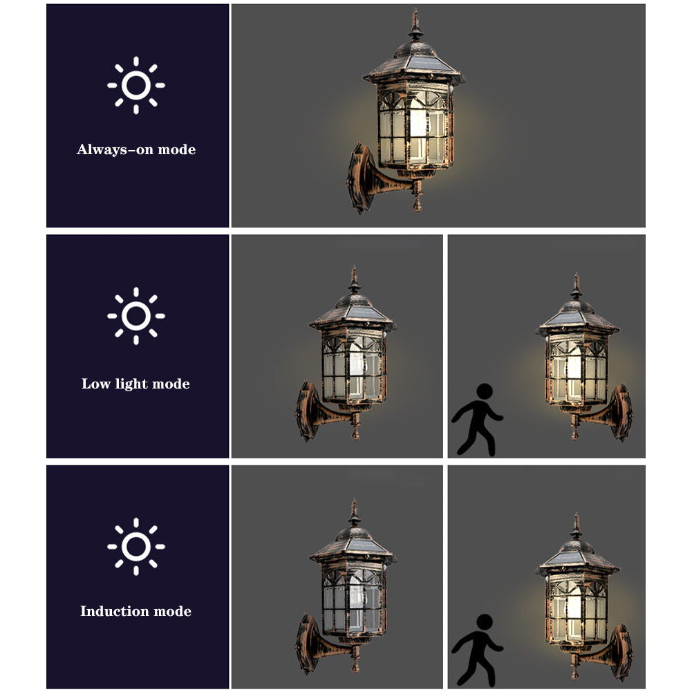 Outdoor Solar Flame Hanging Lantern Lights, IP65 Wall Mounted Lights, 3 Mode Solar Lamp for Patio Fence Garden Decor