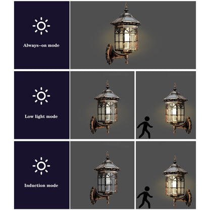 Outdoor Solar Flame Hanging Lantern Lights, IP65 Wall Mounted Lights, 3 Mode Solar Lamp for Patio Fence Garden Decor