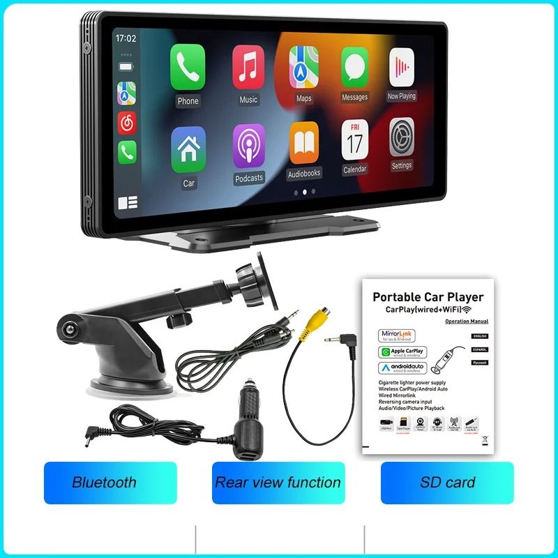 1026 Inch Wireless CarPlay Android Auto Screen With Backup Camera And DVR Video Player 6