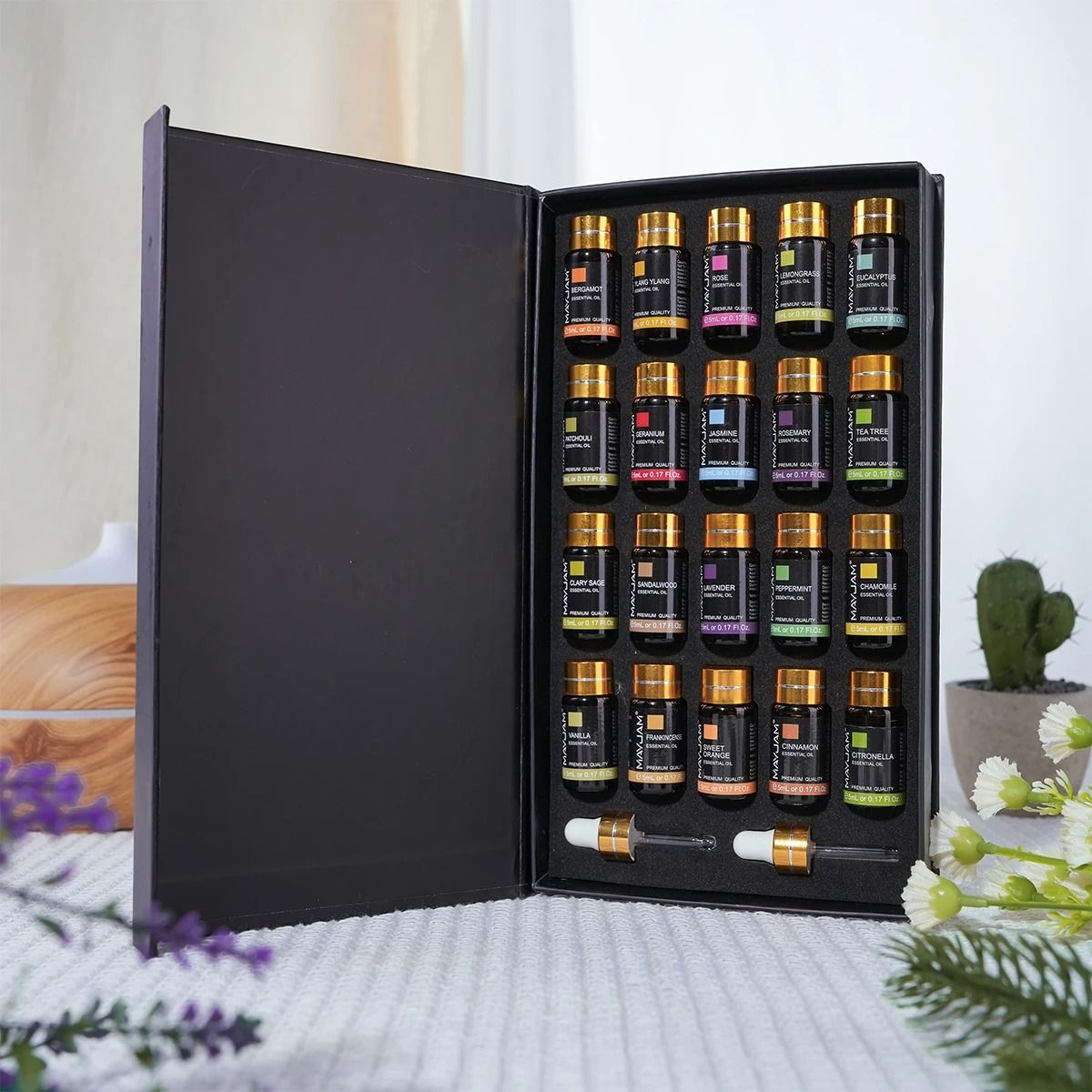 20-Piece Essential Oils Set for Diffusers Candles and Home Fragrance