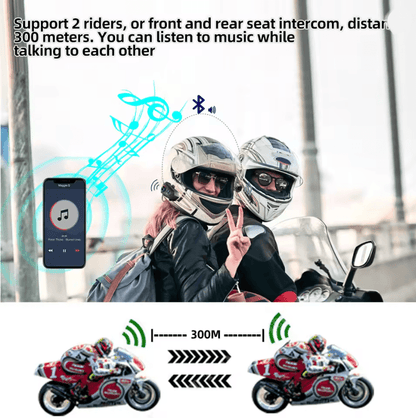 RideTalk BT 53 Motorcycle Intercom Headset For 2 Riders With Music Sharing 1