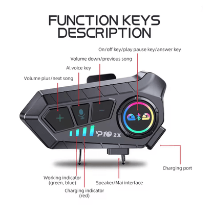 RideTalk BT 53 Motorcycle Intercom Headset For 2 Riders With Music Sharing 2