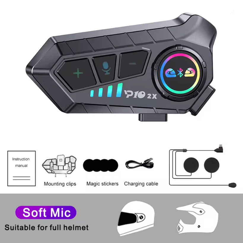 RideTalk BT 53 Motorcycle Intercom Headset For 2 Riders With Music Sharing 3