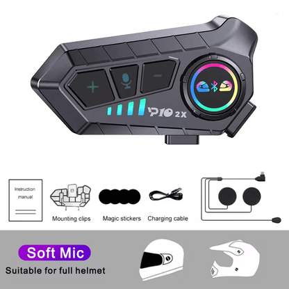 RideTalk BT 53 Motorcycle Intercom Headset For 2 Riders With Music Sharing 3