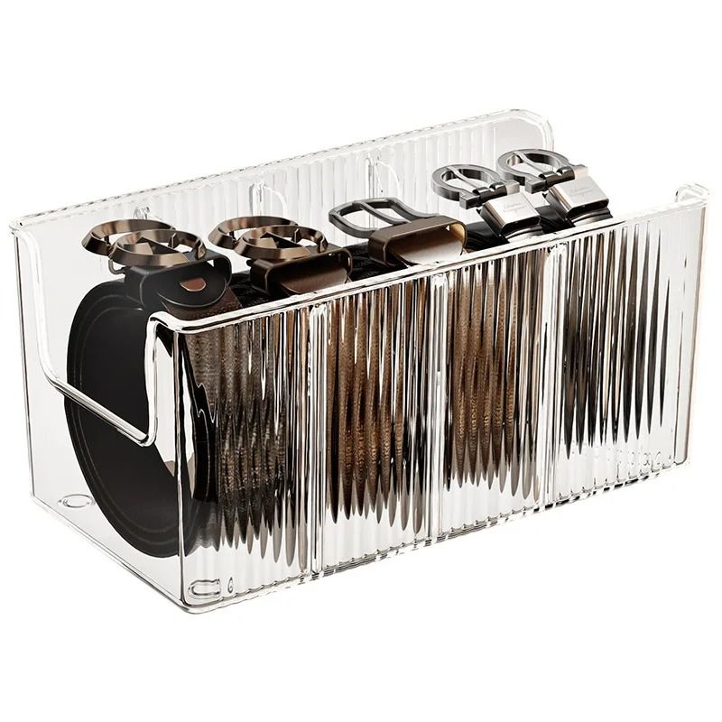 Belt Organizer Box 5 Grid Storage Rack For Closet And Drawer Space Saving Display Case 4