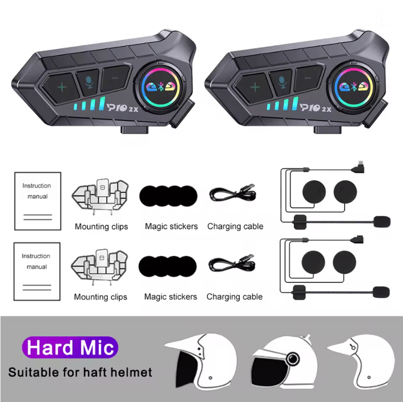 RideTalk BT 53 Motorcycle Intercom Headset For 2 Riders With Music Sharing 5