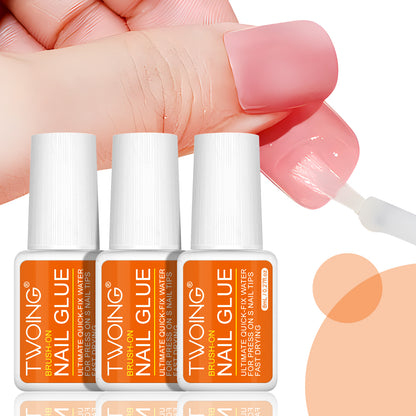 Twoing Waterproof Nail Adhesive, Long Lasting Fast Drying, Formaldehyde Free, Compatible Acrylic Nails