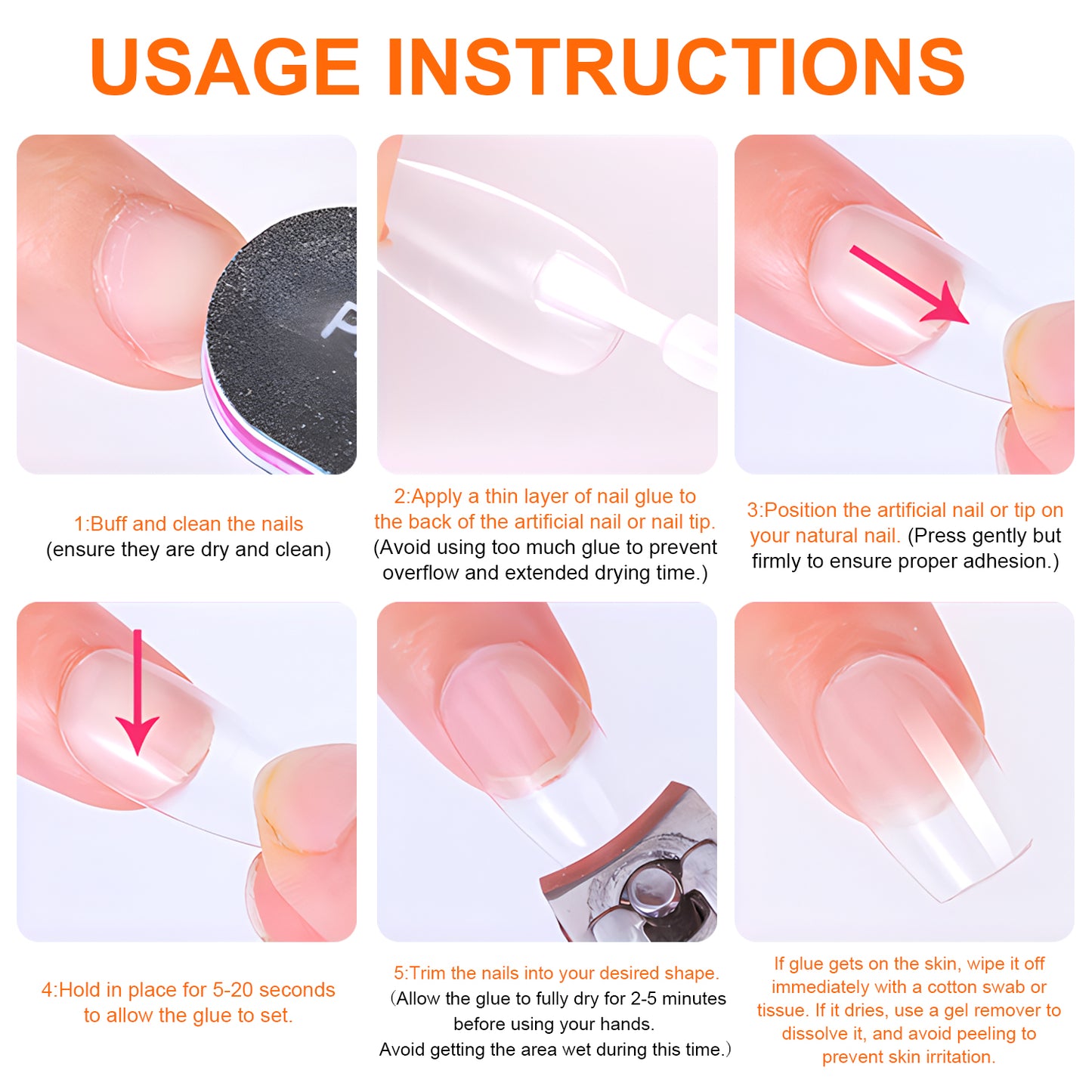 Twoing Waterproof Nail Adhesive Long Lasting Fast Drying Formaldehyde Free Compatible Acrylic Nails 3