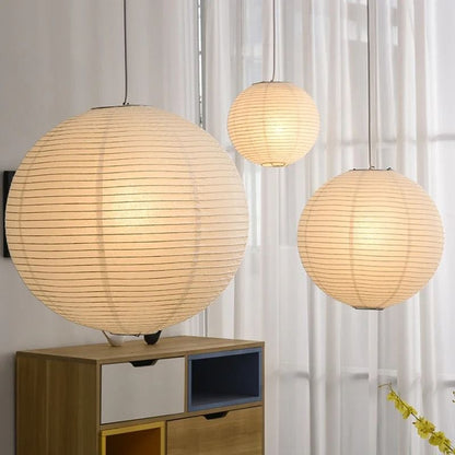 Wabi Sabi Style Rice Paper Pendant Light for Bedroom Dining Room or Cafe Decor