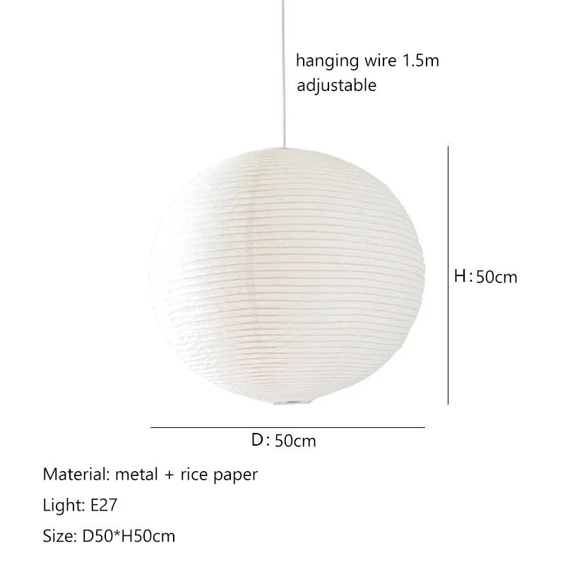 Wabi Sabi Style Rice Paper Pendant Light For Bedroom Dining Room Or Cafe Decor 9