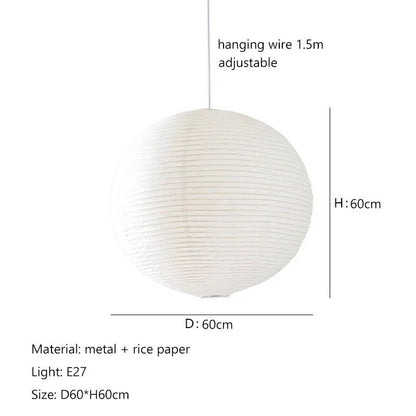Wabi Sabi Style Rice Paper Pendant Light For Bedroom Dining Room Or Cafe Decor 10